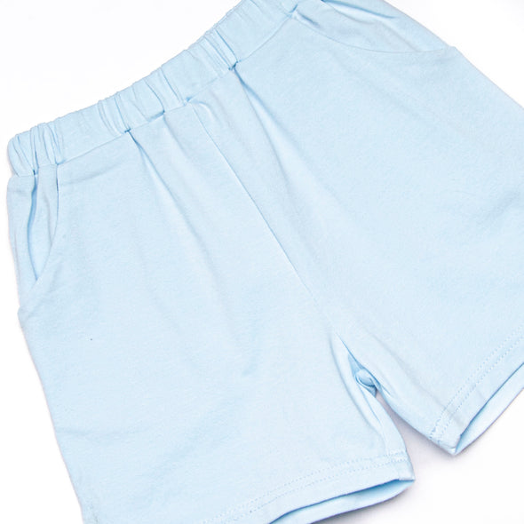 Cottontail Classic Applique Short Set, Mint Seersucker