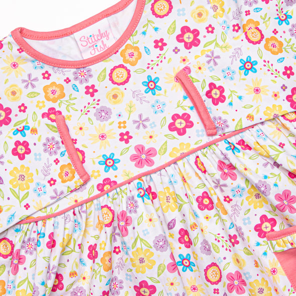 Funky Town Florals Pocket Dress, Pink