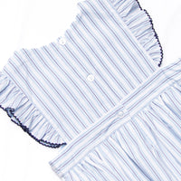 Bleu: Susannah Sails Smocked Bubble, Blue Stripe
