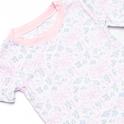 Silken Petals Bamboo Pajama Short Set, Pink