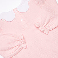 Ribbons and Roses Embroidered Dress, Pink
