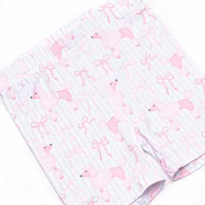 Park Avenue Poodles Bamboo Pajama Short Set, Pink