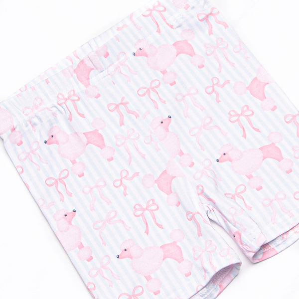 Park Avenue Poodles Bamboo Pajama Short Set, Pink