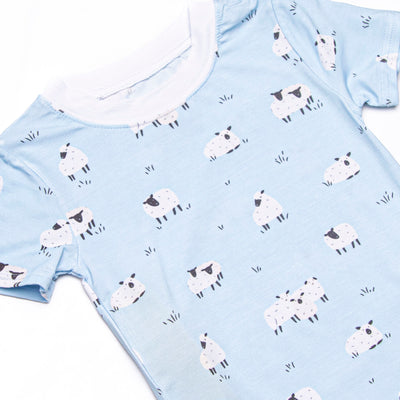 Sleepy Sheep Bamboo Pajama Short Set, Blue