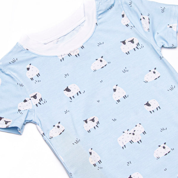 Sleepy Sheep Bamboo Pajama Short Set, Blue