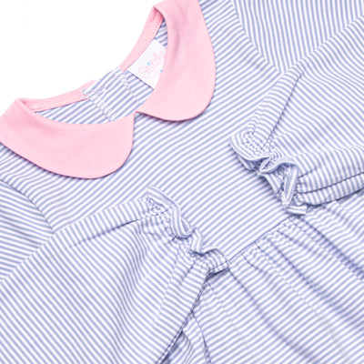 Erin Long Sleeve Dress, Pink and Periwinkle Stripe