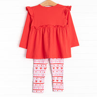 Dearest Decorations Legging Set, Red