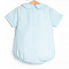 Cottontail Classic Embroidered Boy Bubble, Mint Seersucker