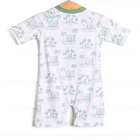 Pacific Palms One Piece Rash Guard, Green
