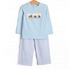 Caution Construction Smocked Pant Set, Blue