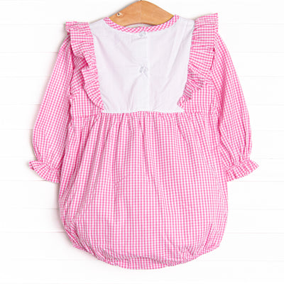 Ballet Beauty Embroidered Bubble, Pink Gingham