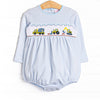 Caution Construction Smocked Bubble, Blue