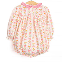 Bow Bouquets Ruffle Neck Bubble, Pink