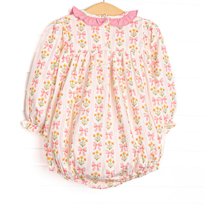 Bow Bouquets Ruffle Neck Bubble, Pink