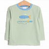 Reely Big Catch Applique Top, Green Stripe