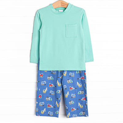 Caution Construction Pant Set, Green