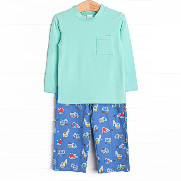 Caution Construction Pant Set, Green