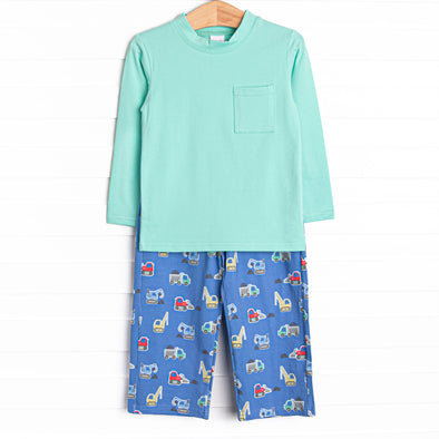 Caution Construction Pant Set, Green