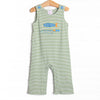 Reely Big Catch Applique Jon Jon, Green Stripe