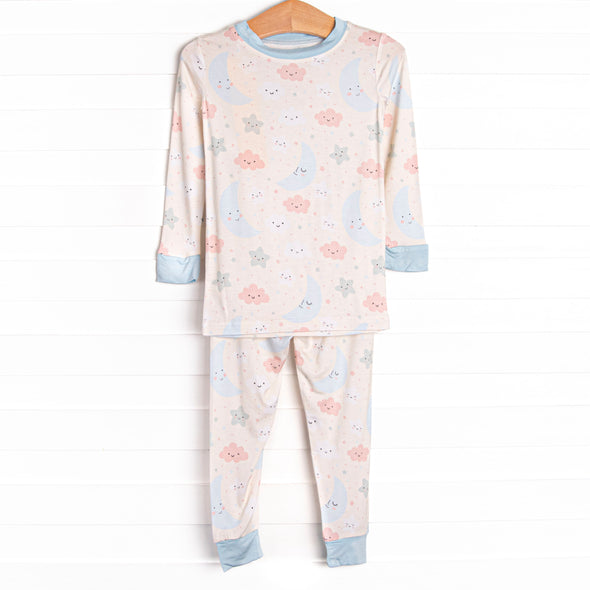 Goodnight Moon Bamboo Pajama Set, Blue
