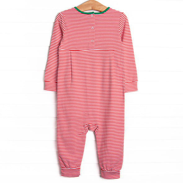 Seasonal Stripes Pima Romper, Red