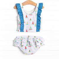 Boat Day Breeze Tankini, Blue