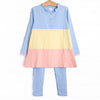 Color Block Clara Long Sleeve Legging Set, Blue