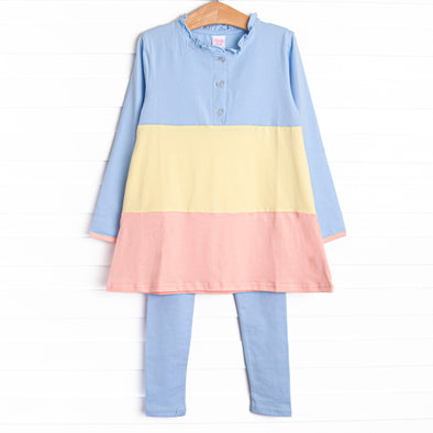 Color Block Clara Long Sleeve Legging Set, Blue