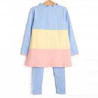 Color Block Clara Long Sleeve Legging Set, Blue