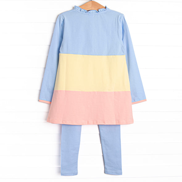 Color Block Clara Long Sleeve Legging Set, Blue