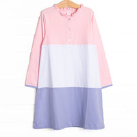 Color Block Clara Long Sleeve Dress, Pink