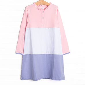 Color Block Clara Long Sleeve Dress, Pink