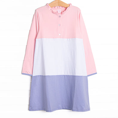 Color Block Clara Long Sleeve Dress, Pink