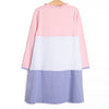 Color Block Clara Long Sleeve Dress, Pink