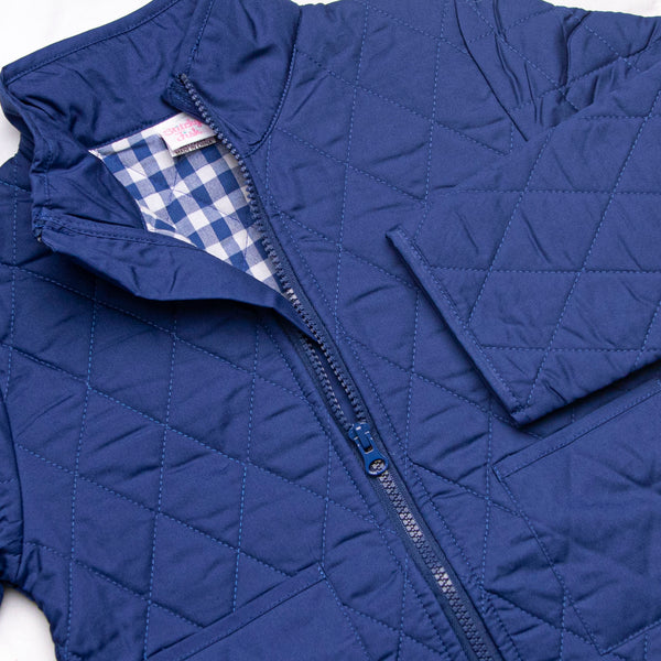 Quilted Coat, Navy