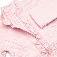 Quilted Ruffle Coat, Pink