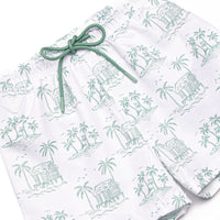 Pacific Palms Swim Trunks, Green