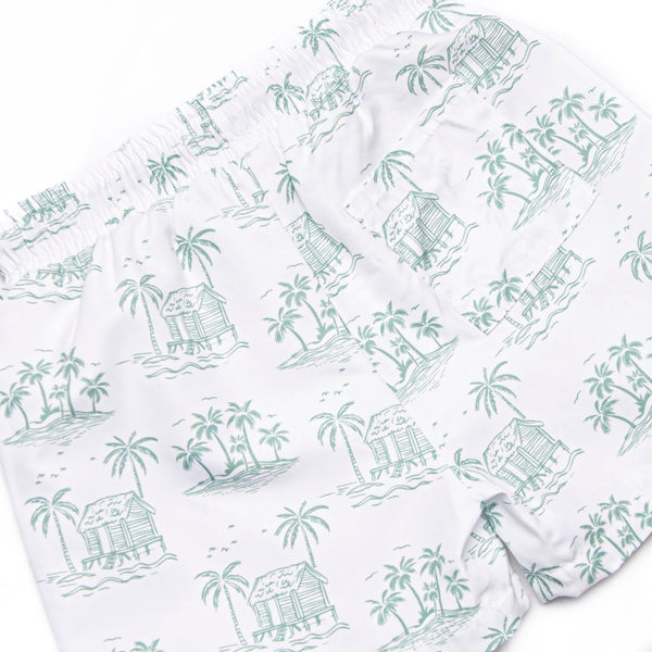 Pacific Palms Swim Trunks, Green
