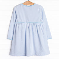 In the Patch Applique Pocket Dress, Blue
