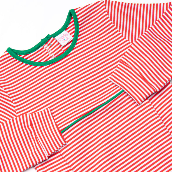Seasonal Stripes Pima Romper, Red