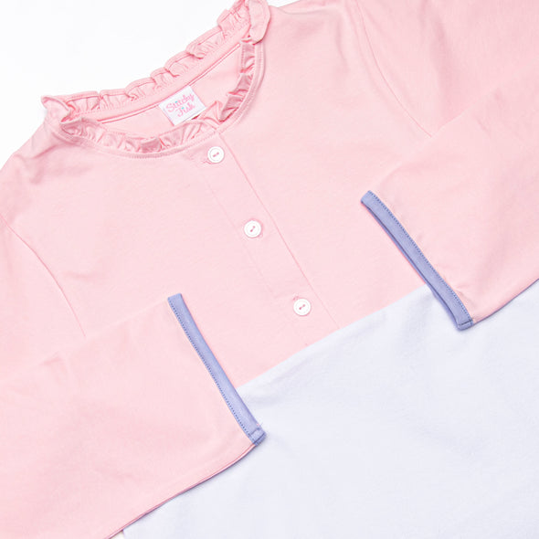 Color Block Clara Long Sleeve Dress, Pink