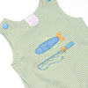 Reely Big Catch Applique Jon Jon, Green Stripe