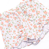 Vienna Vines Collared Ruffle Short Set, Pink