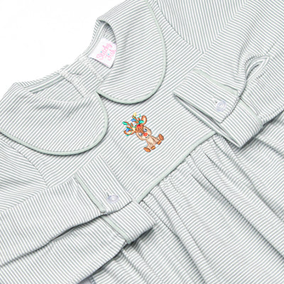 Guiding Light Embroidered Collared Bubble, Green