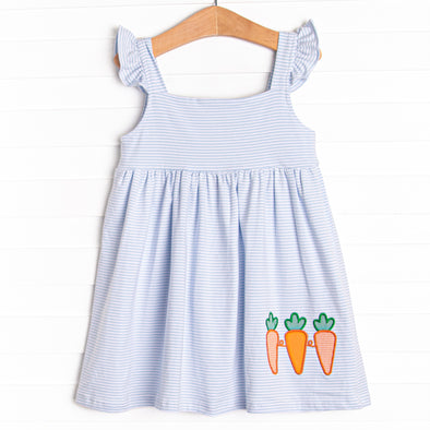 Carrot Cutie Applique Dress, Blue
