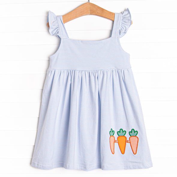 Carrot Cutie Applique Dress, Blue