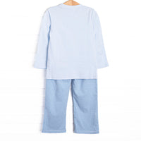Evan Pant Set, Medium Blue Stripe