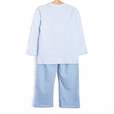 Evan Pant Set, Medium Blue Stripe