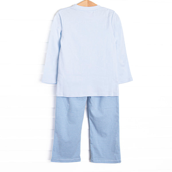 Evan Pant Set, Medium Blue Stripe
