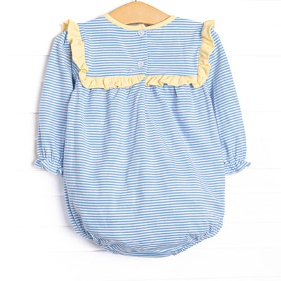 Bonnie Long Sleeve Bubble, Yellow and Medium Blue Stripe